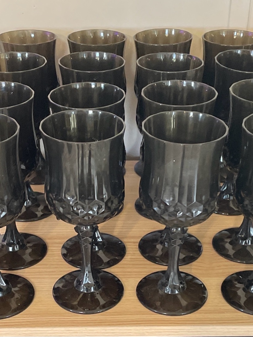 Set of Black Pressed-plastic Goblets - 23 pack